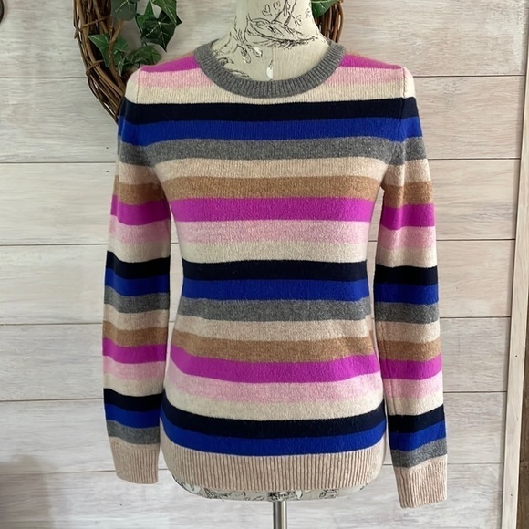 𝅺J Crew Striped Sweater XS - Picture 1 of 5